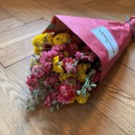 Trockenblumen Strauss gemischt Pink & Gelb Ø ca.22 cm H ca.45 cm