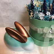 Blumenbox pastell in "türkis-weiss" mit kleinem Keramikhase
