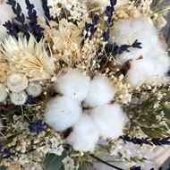 Trockenblumen Bouquet "Creme" mit Baumwolle - Eukalyptus & Lavendel