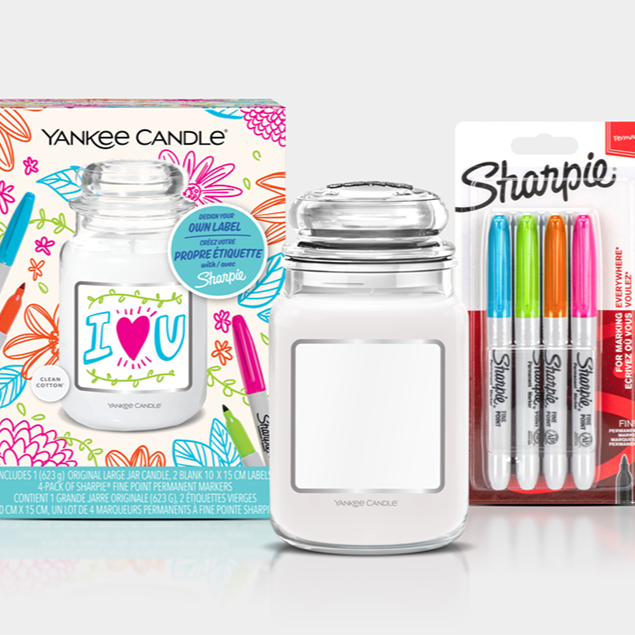 Yankee Candle & Sharpie Gift 1 Jar L and 4 Sharpie Pens