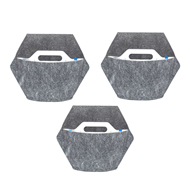 3 Pack Wall Planters; white planter; gray textile cover